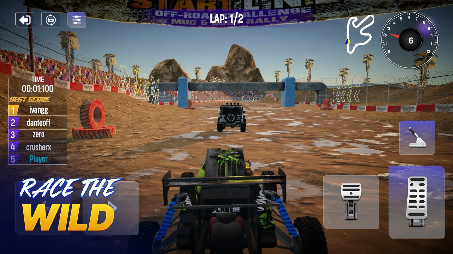 Off-road racing action