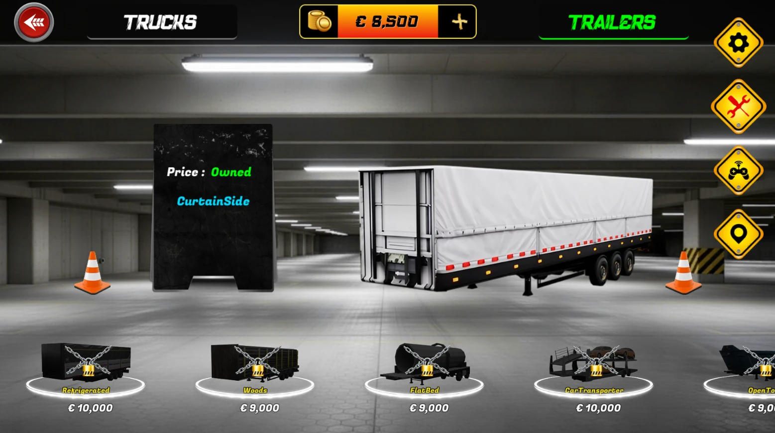 Trailer yard with unlockable trailers