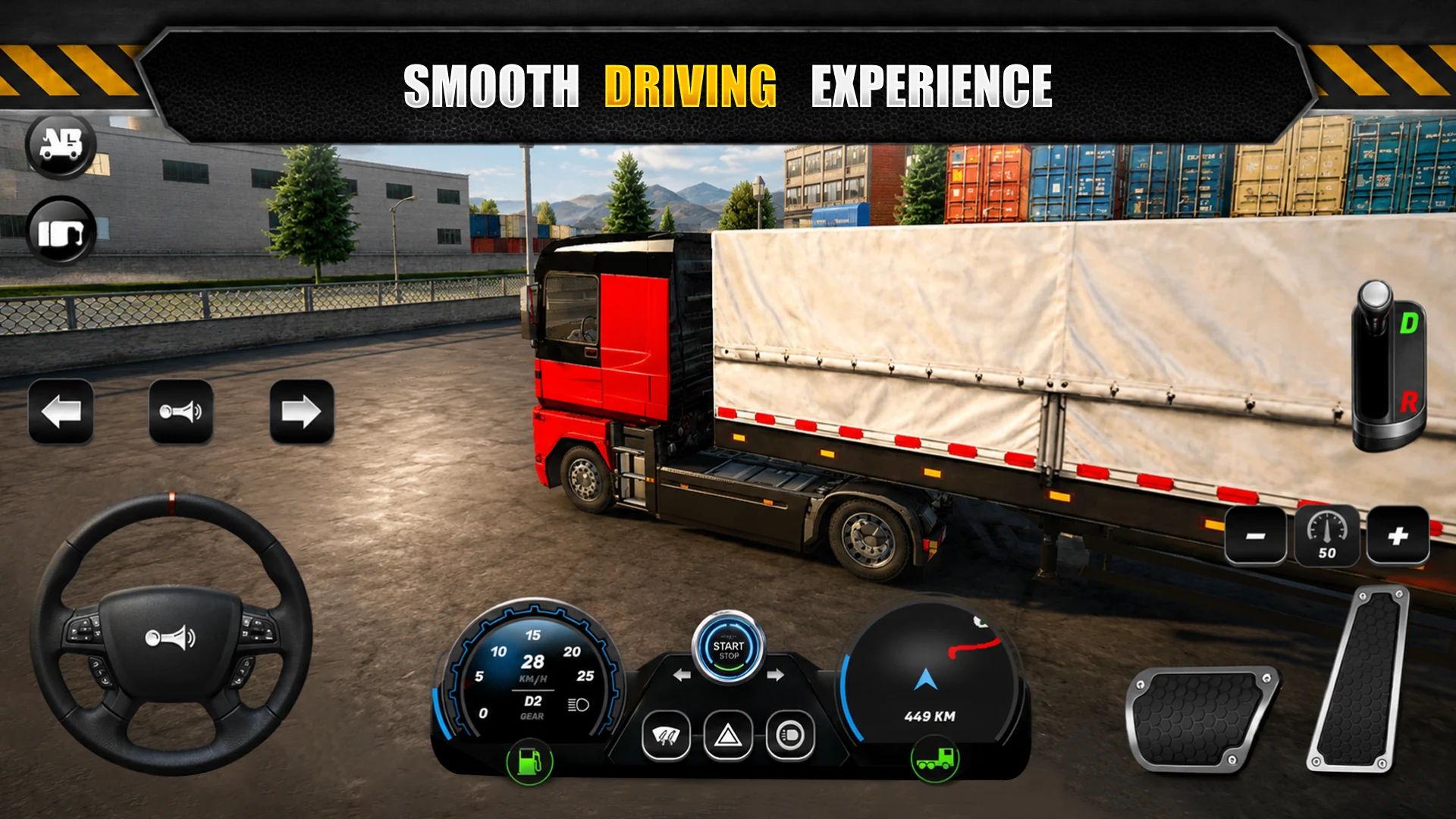Smooth driving experience with real truck physics