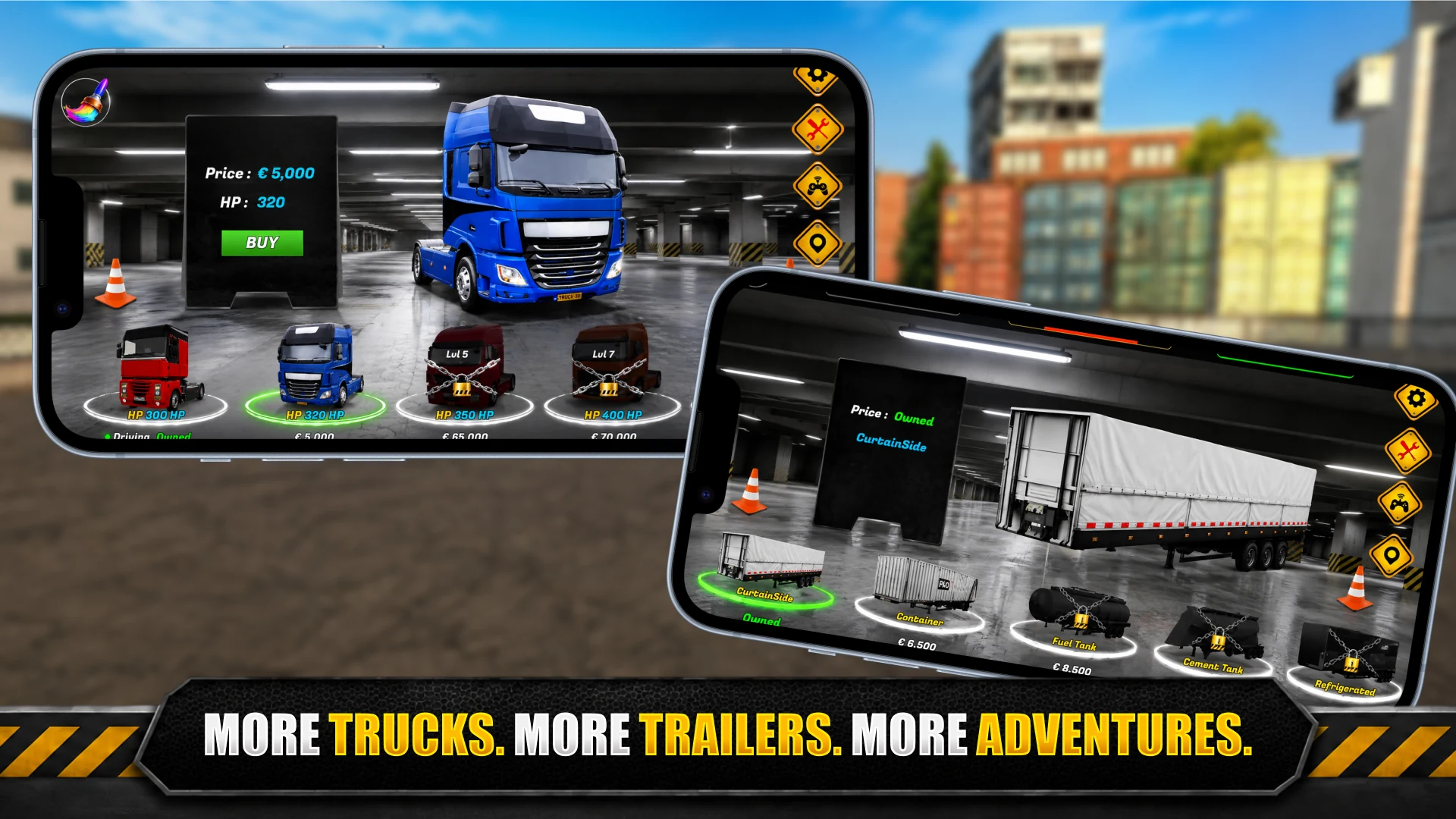 More trucks and trailers in the garage