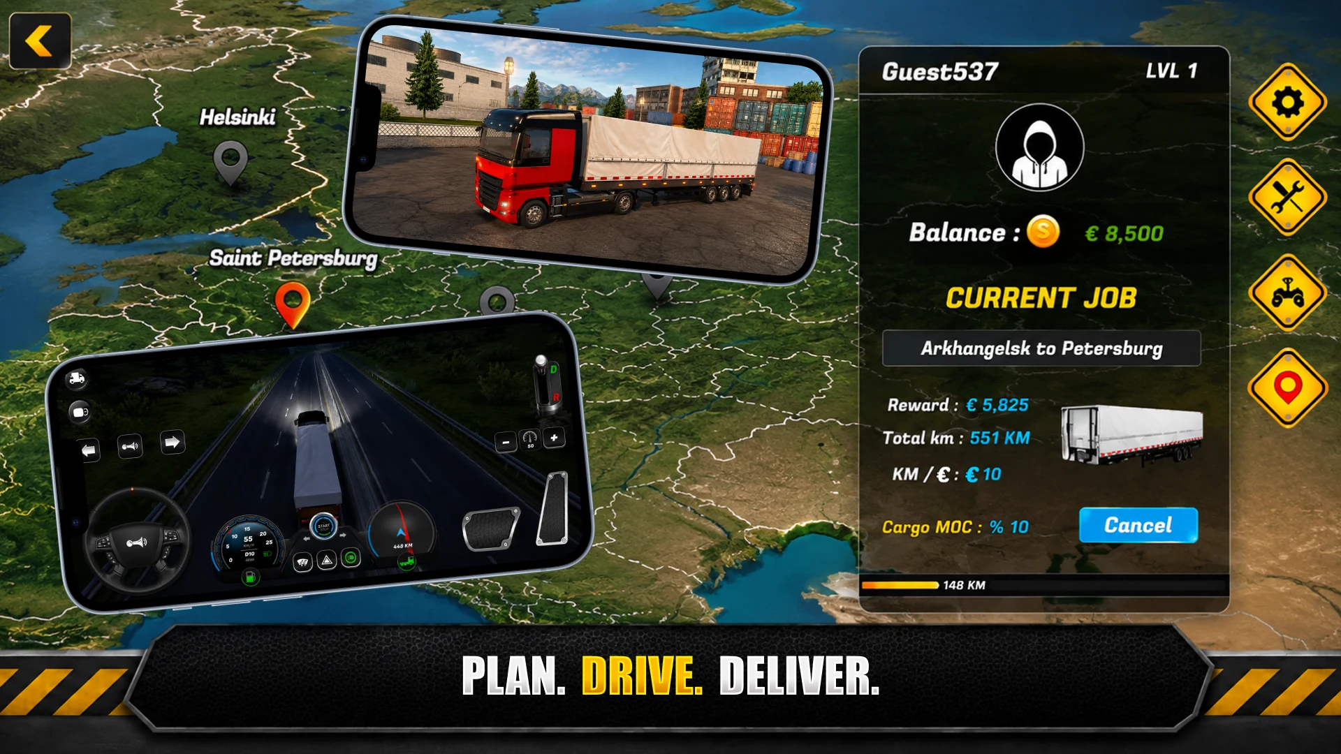 Plan routes, deliver cargo and earn rewards