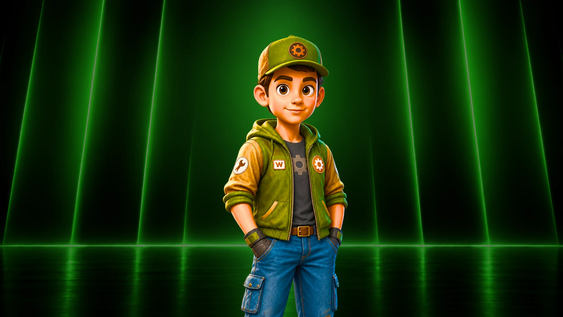 Torren, a young mechanic hero in Velocitrax